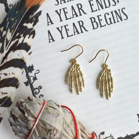 Hands of Doom Skeleton Earrings