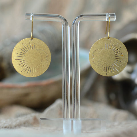Sun & Moon Coin Earrings
