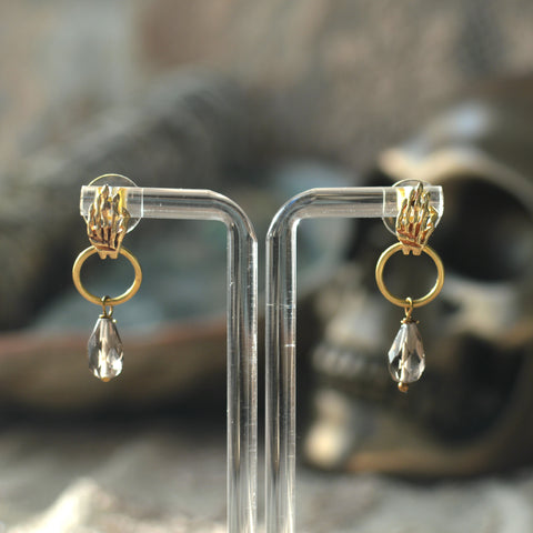 Grim Skeleton Hand Earrings