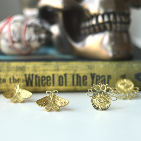 Evil Eye or Moth Earrings