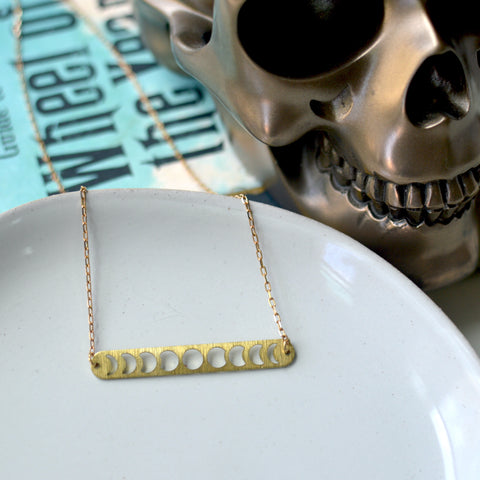 Moon Phase Bar Necklace