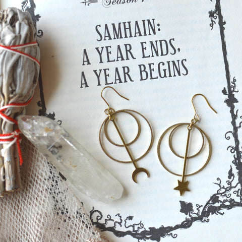 Moon & Star Orbit Earrings
